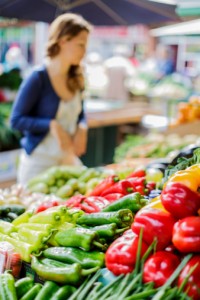 Young woman on the market