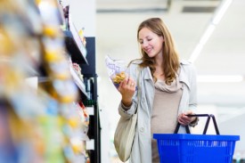 Young woman shopping in a grocery